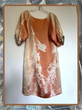 DVF Diane Von Furstenberg Floral Print Puff Sleeve Dress